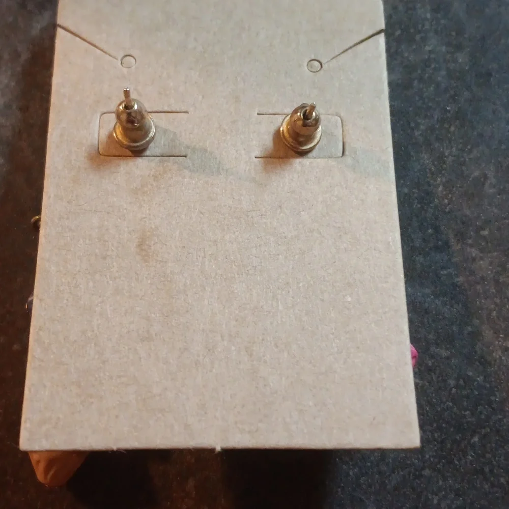 Gold Multicolor Dangle Earrings Vintage